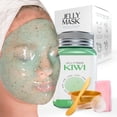 thumbnail image 1 of Mascarilla facial exfoliante de gelatina de kiwi Brüun: frasco de 700 ml para 30 a 35 tratamientos. Mascarilla hidratante de gel para el cuidado de la piel, ideal para hombres, mujeres y adultos., 1 of 7