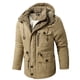 thumbnail image 2 of Parka de invierno con capucha, cortavientos, de algodón, acolchada, gruesa, ajustada, informal, de forro polar, clásica, cálida, 2 of 4