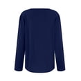 thumbnail image 3 of LISTHA Womens Long Sleeve T Shirts Trendy Pleated Tunic Tops Crew Neck Casual Blouses 2025 Dressy Tops Navy 3L, 3 of 6
