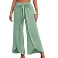 thumbnail image 5 of WTXUE Yoga Pants, Wide Leg Pants Women High Waisted Hippie Pants Boho Beach Plus Size Palazzo Pants, Sweatpants Womens Trousers Bell Bottoms, Green, 5 of 8