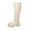 Beige, variant on Knee High Riding Boots Platform Sole Comfortable Footwear for Fall and Winter Fashion Booties with Rear Zipper