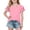 Z91 Pink, variant on Girls Flutter Sleeve T-Shirts Kids Elegant V-Neck Summer Tops Soft Lightweight Comfortable Vacation Play School Wear Tee