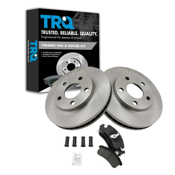 TRQ Front Ceramic Brake Pad & Rotor Kit Fits Select Buick Cadillac Chevy Olds