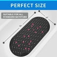 thumbnail image 3 of Semfri Bath Tub Shower Mat Non Slip Shower Floor Mats for Bathroom Bath Tub Washable with Drain Holes and Suction Cups 16 x35 inch Black, 3 of 5