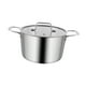 thumbnail image 1 of Olla de acero inoxidable para sopa, olla con asa remachada, olla de inducción, tapa visible, resistente, olla multiusos para enlatar 24 cm, 1 of 8