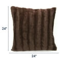 thumbnail image 2 of Cheer Collection Decorative Faux Fur Throw Pillows 24" x 24", Set of 2 - Chocolate, 2 of 5