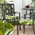 thumbnail image 2 of Greendale Home Fashions Outdoor 18'' x 18'' Round Seat Pad, Set of 2, Palm Leaves White, 2 of 7