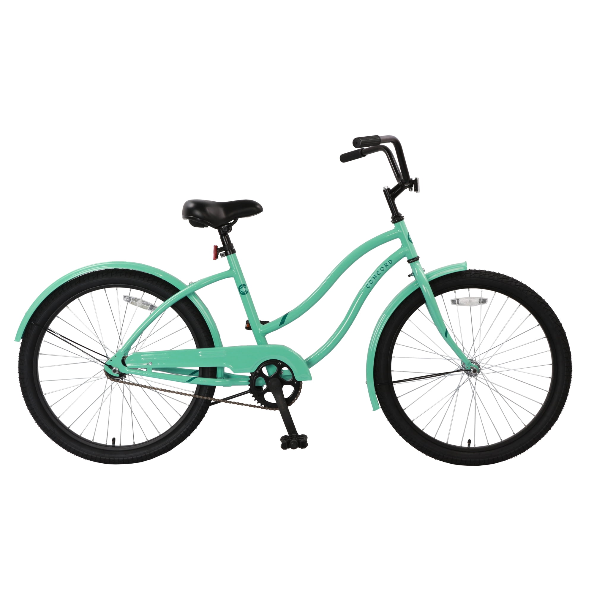 Concord Bikes Pacifica 24 in Cruiser Bicycle, Fits Riders 4 ft 6 in - 5 ft 6 in, Teen/Unisex, Sea Green