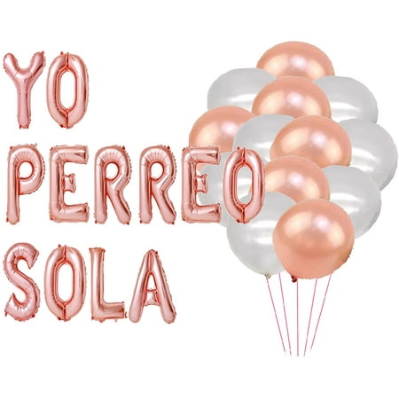 "Yo Perreo Sola" Birthday Party Banner - 5" Glitter Hanging Letter Sign, Customizable