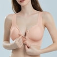 thumbnail image 5 of iHPH7 Bra Front Closure for Women Senior Comfort Bras Snap Front Bra No Underwire Floral Print Wireless Bras Front Open Bras for Women Front Clasp Bralette Soft Pink 4XL, 5 of 5