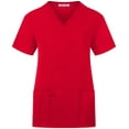 thumbnail image 1 of Minty Mint, Women's, V Neck Stretch Medical Scrub Top w Side Panels, Red, S, 1 of 2