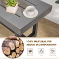 thumbnail image 3 of AVAWING 2PCS Patio Dining Benches, Outdoor Wood Benches, Wooden Picnic Furniture, Gray, 3 of 7