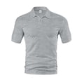 thumbnail image 3 of Mens Polo Shirt Textured Vertical Ribbed Knit Short Sleeve Tee Collared Golf Tops Fashion Casual Solid Color Shirts, #02 Light Gray, M, 3 of 6