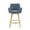 Blue Linen - 1PC, variant on Zesthouse 25.8" Swivel Counter Height Bar Stools Set of 2, Upholstered Linen Barstool with Curved Back and Wood Legs, Mid Century Modern Counter Height Chairs for Pub Kitchen Island, Beige
