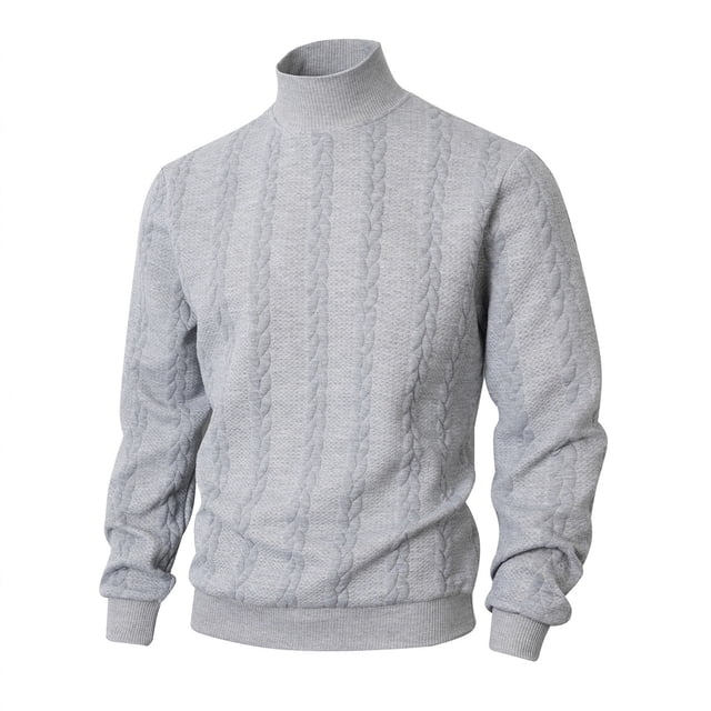 TIMIFIS Chandail à Col Roulé pour Homme d'Automne en Tricot Extensible à Manches Longues, Couleur Unie, Chandail Doux et Confortable, sous-Chandails, Hauts Mode