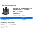 thumbnail image 2 of Distributor Cap - Compatible with 1990 - 1994 Nissan D21 2.4L 4-Cylinder 1991 1992 1993, 2 of 2
