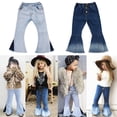 thumbnail image 1 of Pantalons en Denim à Pattes d'Éléphant pour Bébés Filles 2-7 Ans, 1 of 5