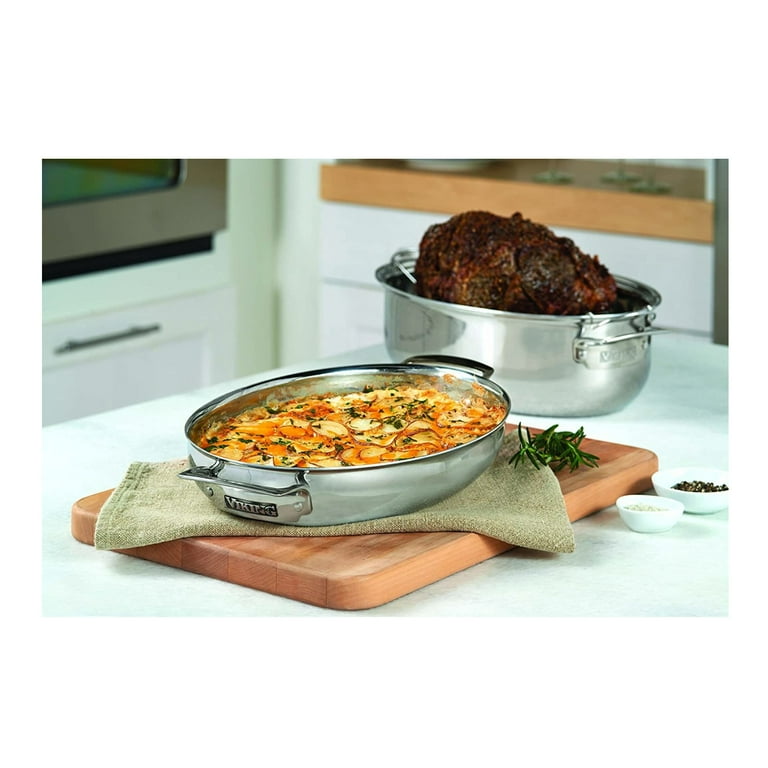 Viking Culinary 8.5 Quart 3-Ply Stainless Steel Roasting Pot Dish