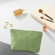 thumbnail image 4 of Bolso Cosmético Tejido de Lana con Bloque de Color a Rayas, Verde Rojo, Poliéster, Gran Capacidad 25x17x6cm, Estuche para Lápices Portátil Multifuncional, 4 of 8
