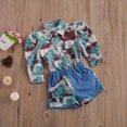 thumbnail image 4 of ITFABS Short en Denim à Col à Revers Camouflage Décontracté pour Bébé Fille + Taille Élastique, 4 of 9