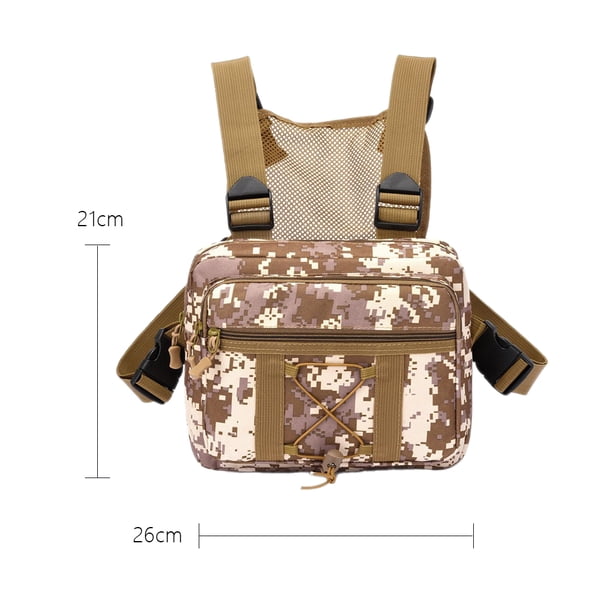 Bolsa De Pecho Molle Bolsas de chaleco informales para hombre, bolsa de pecho segura para hombre Oxford para viajes de senderismo (arena de camuflaje) Ndcxsfigh Para Estrenar