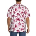thumbnail image 3 of Sikiie Lilies Flowers Men's Wrinkle Free Untucked Cuban Shirt Business Casual Button Down Shirts Short Sleeve ShirtSmall, 3 of 5