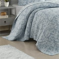 thumbnail image 2 of Mainstays Botanical Floral Stitched Quilt, King, Light Blue, Reversible Lightweight Bedding, 2 of 8
