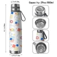 thumbnail image 3 of Modern 29oz Stainless Steel Insulated Thermos with Tea Filter, 360° Printed Travel Bottle, Leakproof BPA-Free Flask with Anti-Slip Base, 304 Inner & 201 Outer, Vacuum Cup, 3 of 6
