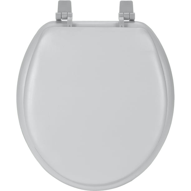 Achim Fantasia 17" Soft Standard Vinyl Toilet Seat, Standard, Silver
