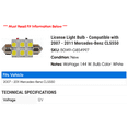 thumbnail image 2 of License Light Bulb - Compatible with 2007 - 2011 Mercedes-Benz CLS550 2008 2009 2010, 2 of 2