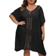 thumbnail image 4 of Bathing Suit Cover Up for Women Plus Size Swimsuit Coverup Summer Loose Beach Cover Up Crochet Design Dress, 4 of 10