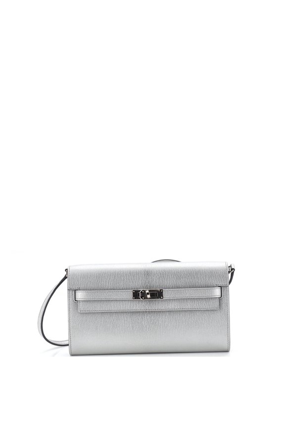 Pre-Owned Kelly To Go Wallet Metallic Chevre Chamkilight By Rebag
