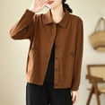 thumbnail image 2 of Women's Casual Solid Color Jacket Workwear Loose Fit Top Outerwear Lightweight Breathable Professional Office Attire | CSEONE,Coffee XL, 2 of 9