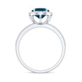 thumbnail image 2 of Rosec Jewels Ladies 2.5 CT Oval Cut London Blue Topaz Ring with Diamond Halo - December Birthstone Ring, 14K White Gold, US 5.50, 2 of 8