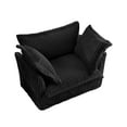 thumbnail image 5 of Gewnee Set of 2 Deep Seat Slipcovered Armchairs Black Corduroy Fabric Accent Chair Set for Living Room, Reading Room, Bedroom, 5 of 25