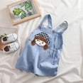 thumbnail image 2 of CYRBOKO Baby Girls Short Denim Overalls, Comfy Summer Loose Casual Sleeveless Jumpsuits Blue Size 1-2 T, 2 of 5