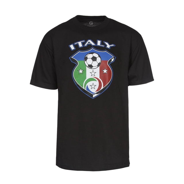 Italy National Futbol Team Black T-Shirt - 3X-Large