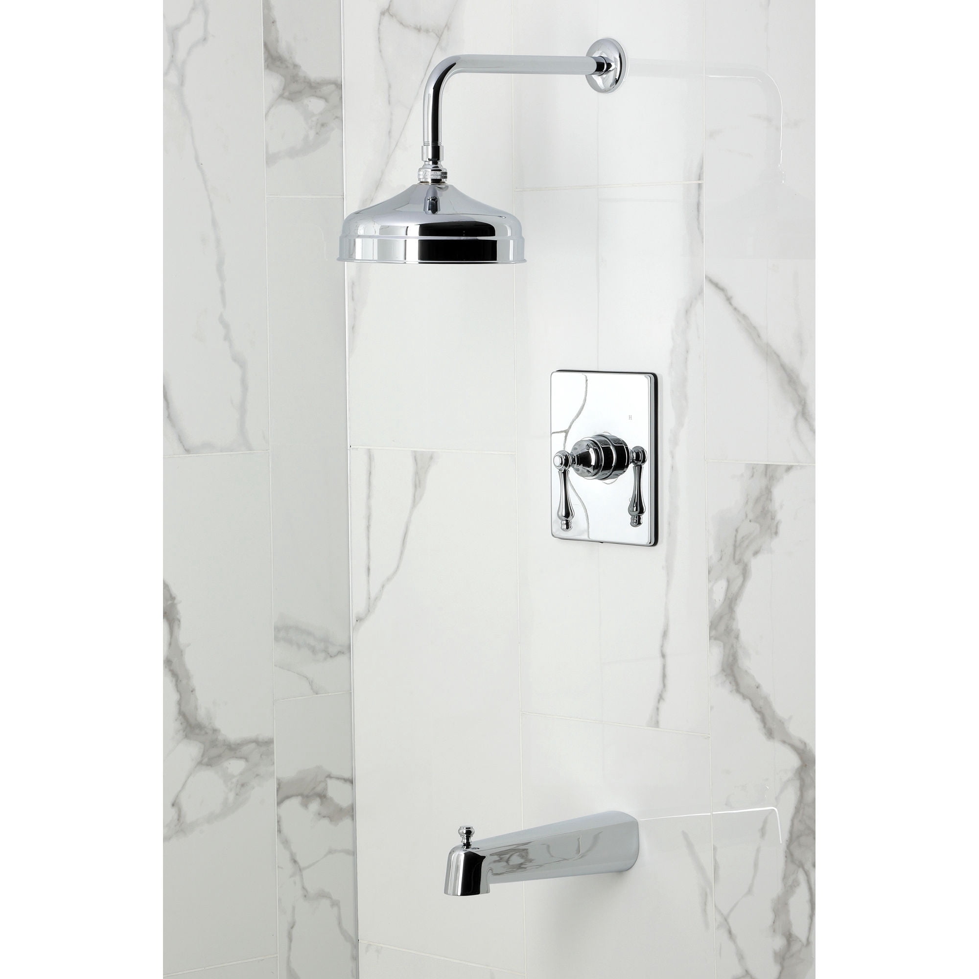 Kingston Brass KB6341AL Revival Single-Handle Pressure Balanced Tub and Shower Faucet, Polished Chrome