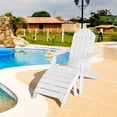 thumbnail image 2 of Costway HDPE Patio Adirondack Chair & Folding Footrest Set All-Weather Outdoor White, 2 of 10