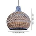 thumbnail image 4 of Arturesthome Blue Rattan Dome Pendant Lights, 4 of 6