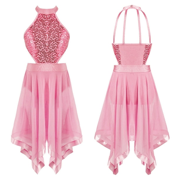 YONGHS Kids Girls Lyrical Dance Dress Modern Contemporary Ballet Latin