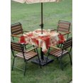 thumbnail image 4 of Outdoor Tablecloths with Umbrella Hole & Zipper, Red Ombre 60x60 Inch Square Tablecloths, Gradient Abstract Art Vintage Waterproof Table Cloth, Patio/Pool/Picnic Table Covers, 4 of 8