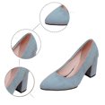 thumbnail image 5 of Win s Way Women's Pointed Toe Low Cut Chunky Heel Pumps Comfort Slip On Work Casual Dress Shoes, 5 of 9