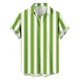 thumbnail image 6 of Mens Vertical Striped Button Down Shirts Cuban Guayabera Camp Collar Short Sleeve Casual Tops, Vintage Old Money Style Summer Soft Lightweight Cardigan Shirt for Resort & Beach Vacation, 6 of 7