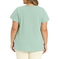 thumbnail image 4 of GRACE & GRANDEUR Women's Plus Size Easter Tops Pintuck Front Ruffle Sleeve Blouse Button Notch Neck Dressy Casual Tunic Shirt 4X Green, 4 of 7