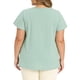 thumbnail image 3 of GRACE & GRANDEUR Blusas de Talla Grande para Mujeres con Frente Plisado y Mangas con Volantes, Blusa con Cuello Notch, Camiseta Casual Elegante 4X Verde, 3 of 6