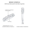 thumbnail image 5 of Rosec Jewels Moissanite Half Eternity Band for Women - Moissanite Bezel Set Ring - D-VS1 Quality Certified, 18K White Gold, US 9.50, 5 of 8