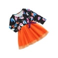 thumbnail image 2 of goowrom Fille Halloween Robe Imprimée à Manches Longues Maille Fil A-Ligne, 2 of 6