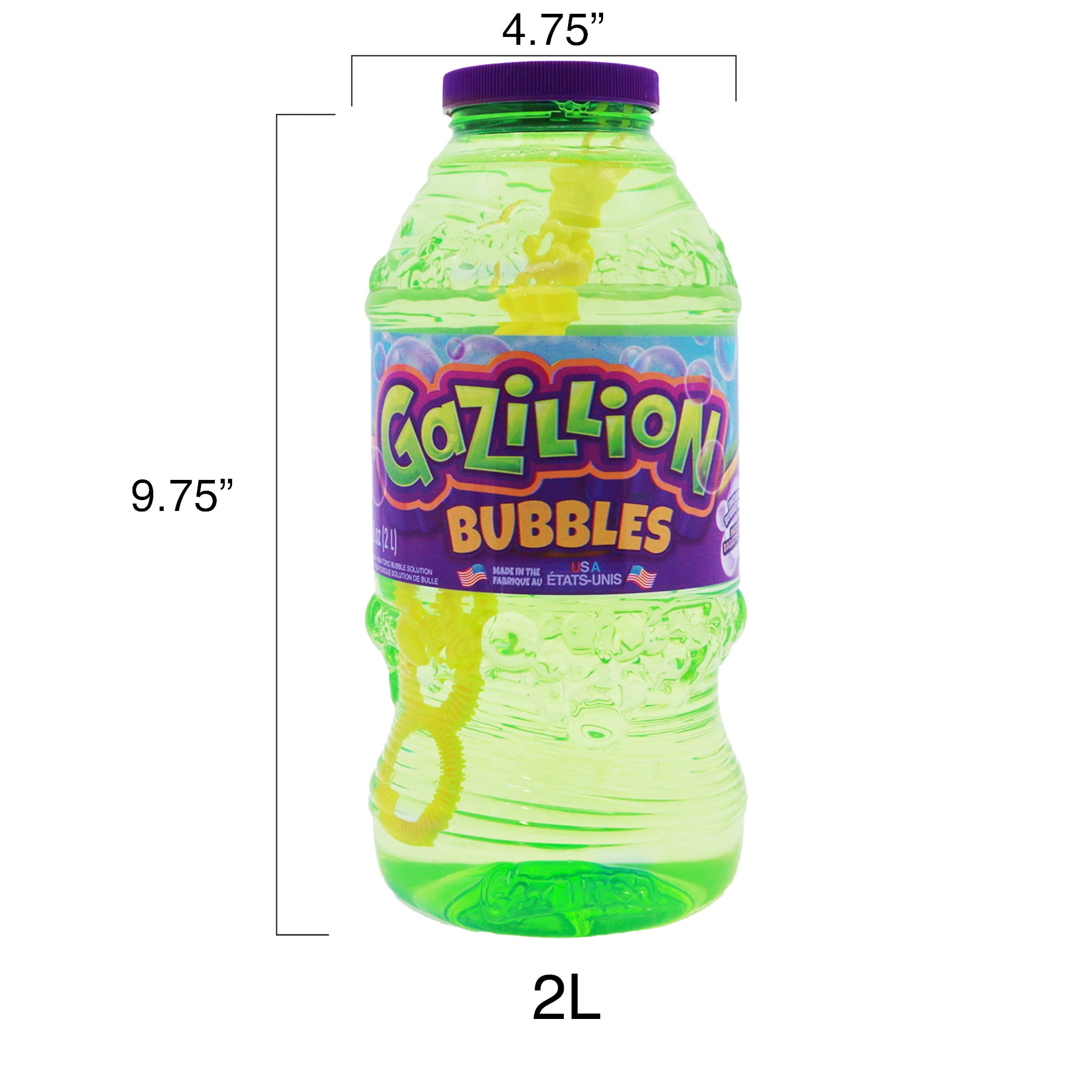 Gazillion Bubbles, Original Bubble Solution 2L - Create Bubbles with Premium Formula & 7-in-1 Bubble Wand - Non-Toxic & Safe