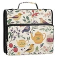 thumbnail image 5 of FORMRS Zipper Binder with Shoulder Strap 2-inch Ring 500 Sheet Capacity File Bag, Birds and Teapots, 5 of 5